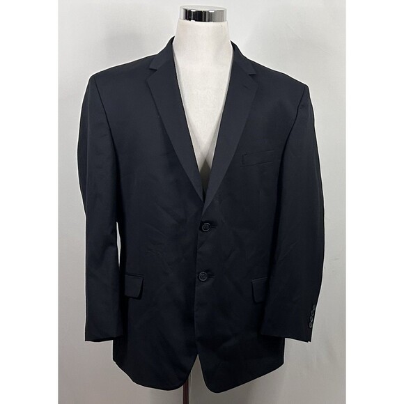 Pronto Uomo Platinum 52R Sport Coat 100% Wool Black Two Button Double Vented - Picture 2 of 8
